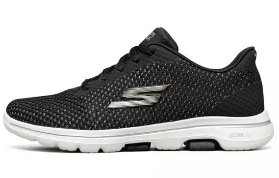 Кроссовки Go Walk 5 Lifestyle женские с низким верхом черного/белого цвета Skechers