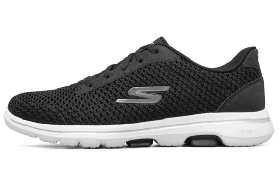 Кроссовки Go Walk 5 Lifestyle женские с низким верхом черного/белого цвета Skechers