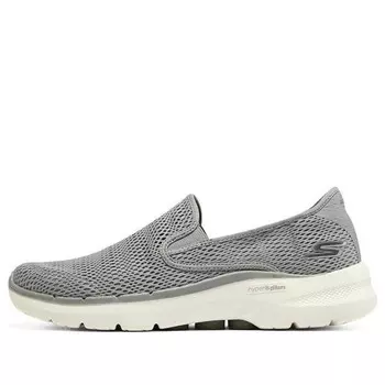 Кроссовки go walk 6 'grey white' Skechers, серый