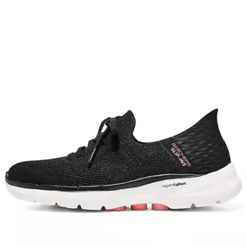 Кроссовки go walk 6 lace up 'black pink' Skechers, черный