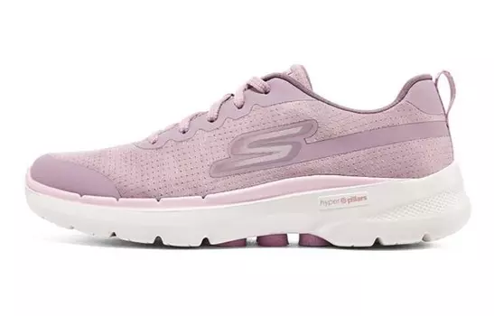 Кроссовки Go Walk 6 Lifestyle женские с низким верхом розового/белого цвета Skechers