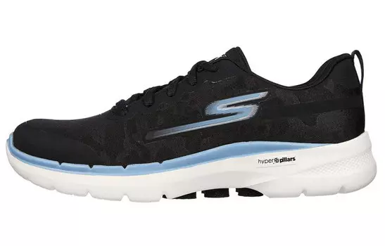 Кроссовки Go Walk 6 Lifestyle женские с низким верхом черного/синего/белого цвета Skechers