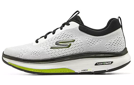 Кроссовки Go Walk Arch Fit Lifestyle для мужчин с низким верхом Cloud White/Core Black/Green Spark Skechers