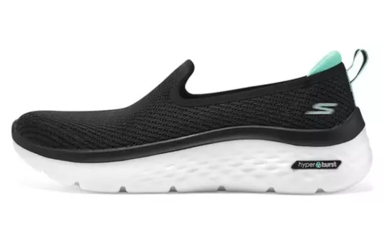 Кроссовки Go Walk Arch Fit Lifestyle женские с низким верхом черного/зеленого цвета Skechers