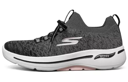 Кроссовки Go Walk Arch Fit Lifestyle женские с низким верхом серые/белые/черные Skechers