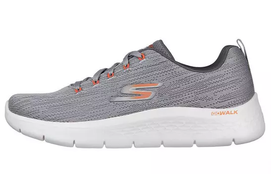 Кроссовки Go Walk Flex Lifestyle для мужчин с низким верхом, серые/оранжевые Skechers