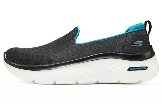 Кроссовки Go Walk Hyper Burst Lifestyle женские с низким верхом черного/зеленого цвета Skechers