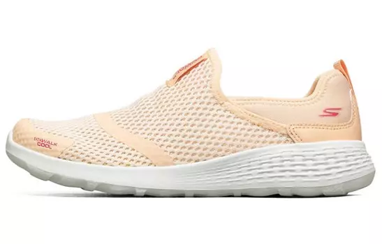 Кроссовки Go Walk Hyper Burst Lifestyle женские с низким верхом персиково-розового и белого цвета Skechers
