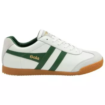 Кроссовки Gola Harrier Leather, цвет White/Green/Green