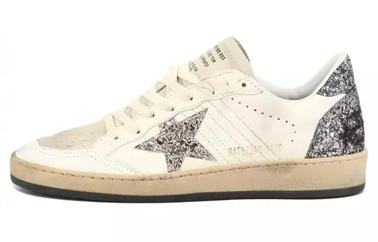 Кроссовки Golden Goose Ball Star Glittered Leather Sneakers, белый