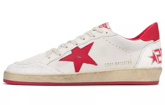 Кроссовки Golden Goose Ball-Star Low, белый / красный