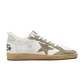 Кроссовки Golden Goose Ball Star Shearling-Lined Distressed White Taupe, кремовый