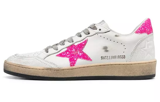 Кроссовки Golden Goose Ball Star женские, белый / розовый