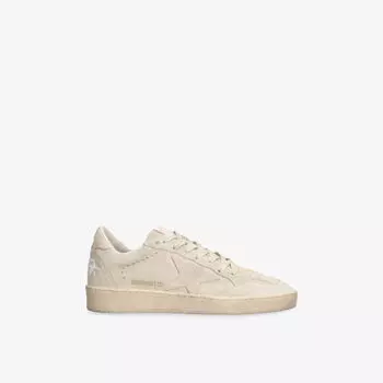 Кроссовки Golden Goose Ballstar exclusive низкие из замши с вышитой звездой, бежевый