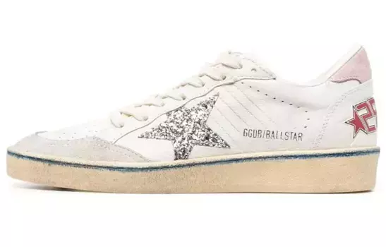 Кроссовки Golden Goose Ballstar Low-top Leather Sneakers, белый / серебряный