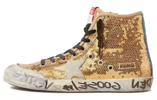Кроссовки Golden Goose Francy Skateboarding Shoes Women's Low-top Gold, золотой