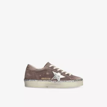 Кроссовки Golden Goose Hi star из замши, коричневый