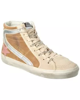 Кроссовки Golden Goose из кожи и замши, коричневый