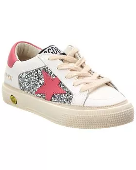 Кроссовки Golden Goose May из кожи и блесток