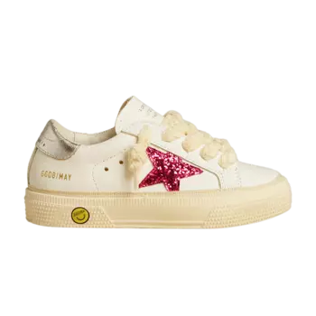 Кроссовки Golden Goose May Kids 'Fuchsia Glitter Star', белый