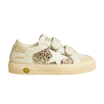 Кроссовки Golden Goose May Kids 'Gold Glitter', кремовый