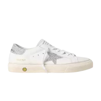 Кроссовки Golden Goose May Kids White Silver Glitter, белый