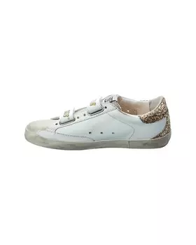 Кроссовки Golden Goose Old School из кожи и блесток, синий