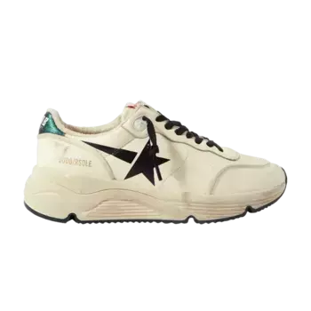 Кроссовки Golden Goose Running Sole Dirty White Emerald Green, кремовый