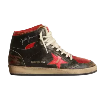 Кроссовки Golden Goose Sky Star High Black Red Metallic, черный