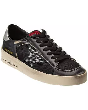 Кроссовки Golden Goose Stardan из кожи и сетки, черный