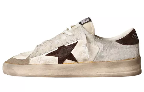 Кроссовки Golden Goose Stardan Pony Hair, белый / коричневый
