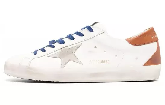 Кроссовки Golden Goose Super-Star, белый / коричневый / синий