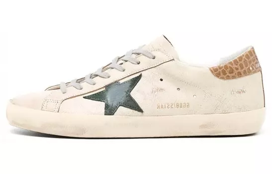 Кроссовки Golden Goose Super-Star Cream Green, белый