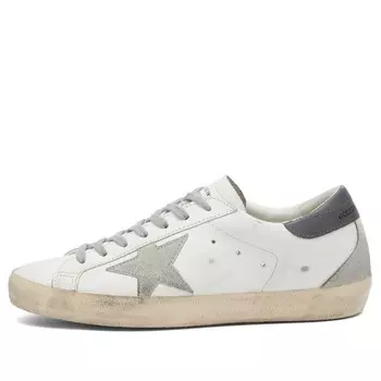 Кроссовки Golden Goose Super Star Leather Sneaker, цвет White, Ice & Dark Grey