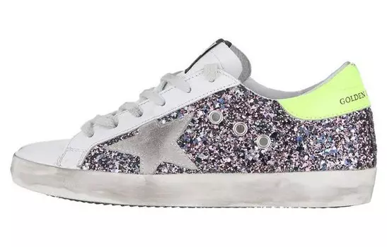 Кроссовки Golden Goose Super-Star Skateboarding Shoes Women's Low-top White Sequins, цвет White sequins