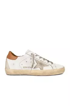 Кроссовки Golden Goose Superstar, цвет White & Light Brown