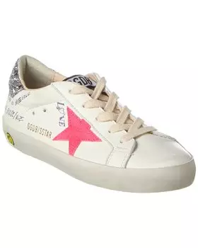 Кроссовки Golden Goose Superstar из кожи и блесток, белый
