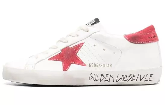 Кроссовки Golden Goose Superstar Leather, белый / красный