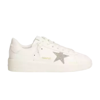 Кроссовки Golden Goose Swarovski x Golden Goose Wmns Purestar White Crystal Star, белый