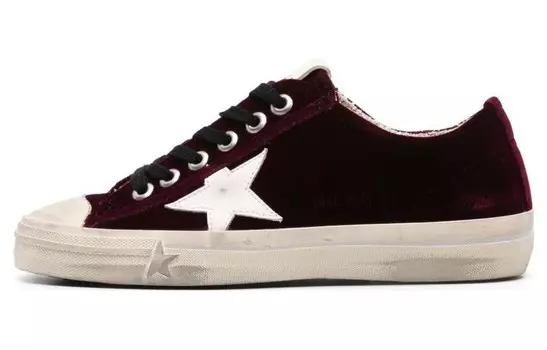 Кроссовки Golden Goose V-Star 2 Velvet Sneakers, темно-красный