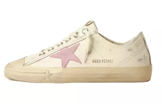 Кроссовки Golden Goose V-Star Leather Sneakers, бежевый