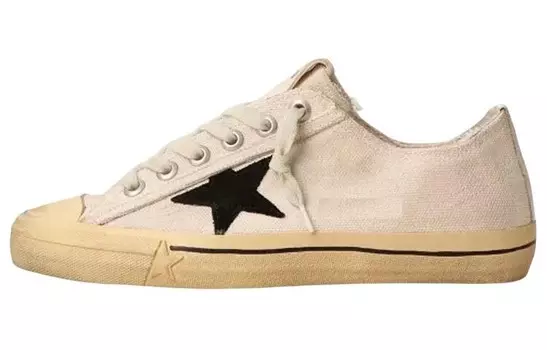 Кроссовки Golden Goose V-Star с эффектом потертости, кремовый