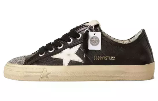 Кроссовки Golden Goose V-Star Skateboarding Shoes Women's Low-top Black, черный
