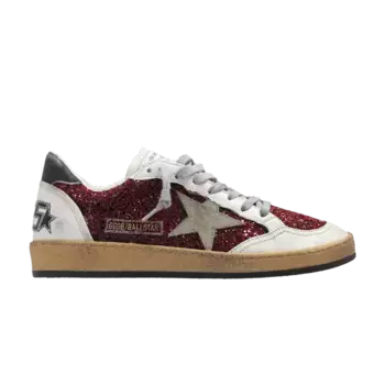 Кроссовки Golden Goose Wmns Ball Star Bordeaux Glitter, красный