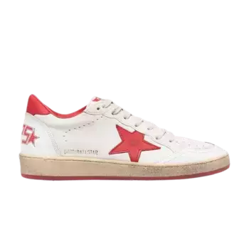 Кроссовки Golden Goose Wmns Ball Star White Red, белый