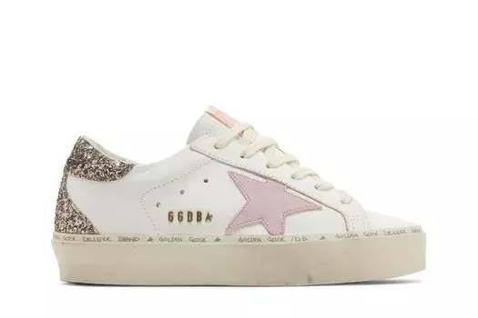 Кроссовки Golden Goose Wmns Hi Star White Antique Pink Glitter, белый