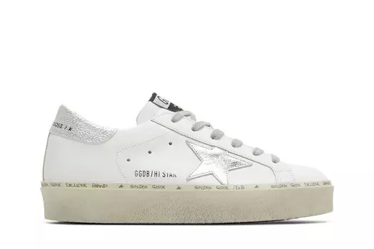 Кроссовки Golden Goose Wmns Hi Star White Silver, белый