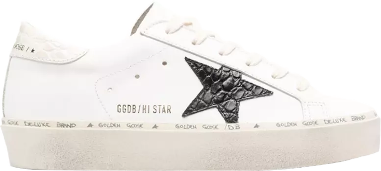 Кроссовки Golden Goose Wmns Hi Star White Black Crocodile, белый