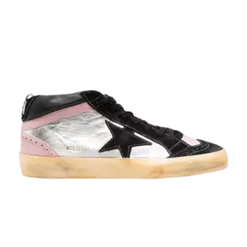 Кроссовки Golden Goose Wmns Mid Star Black Silver Pink, серебряный