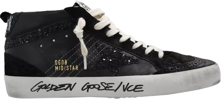 Кроссовки Golden Goose Wmns Mid Star 'Glitter - Black', черный